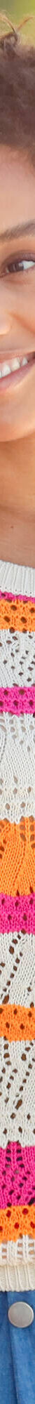 Pull maille crochet, rayé (écru / rose) Pull maille crochet, rayé (écru / rose)